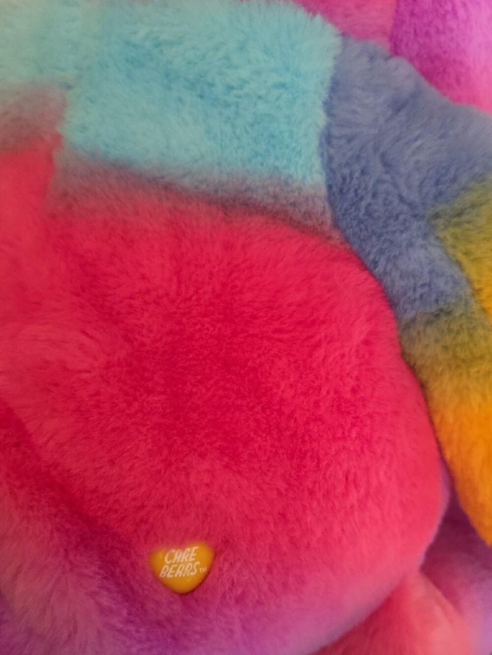 24" Care Bears Rainbow Star Belly Plush - Dare To Care Bear - Picture 6 of 7